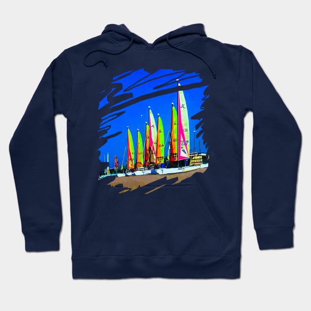 Multicolored sails against the sky Hoodie by Evgeniya